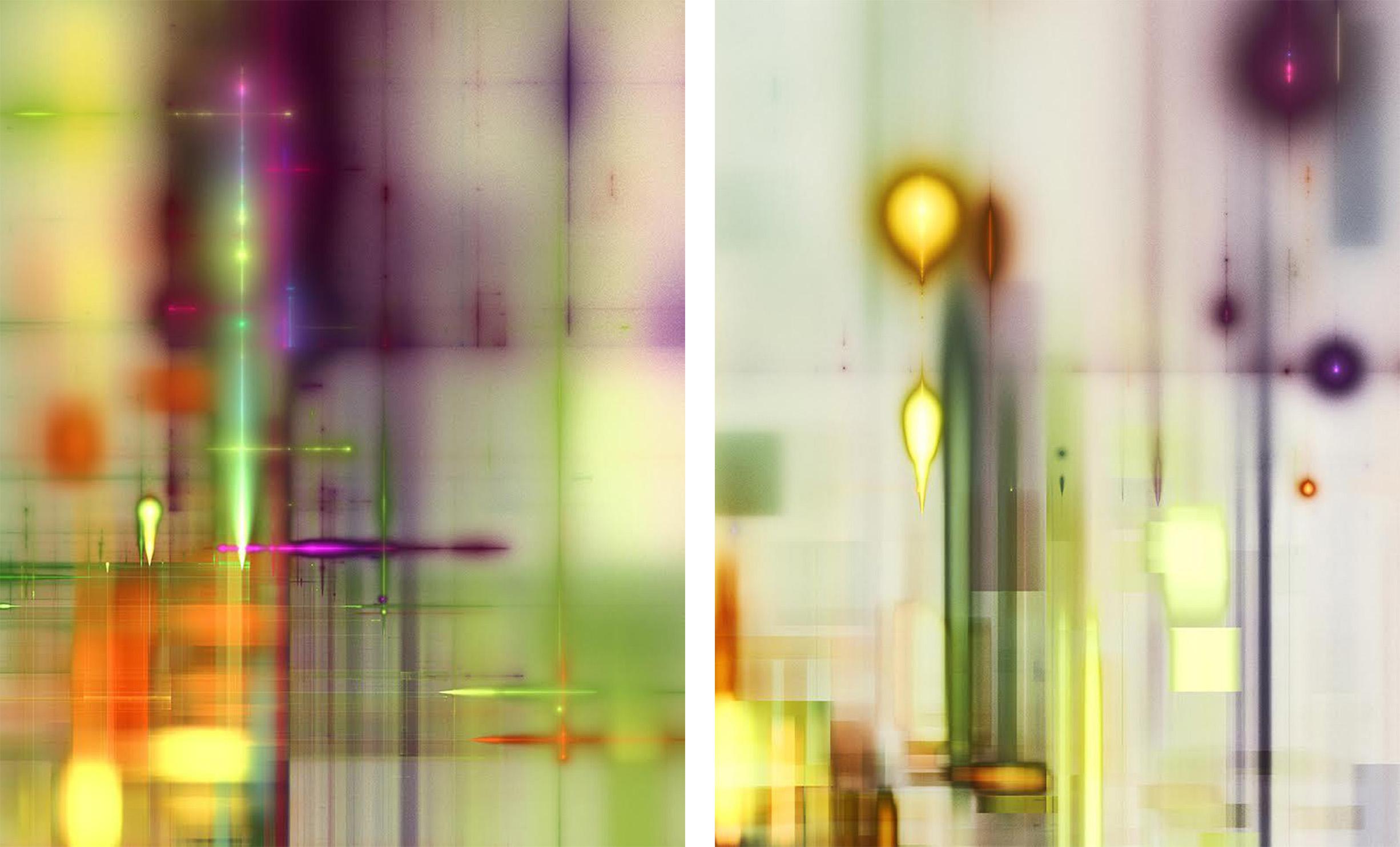 Abstract Painting Francisco Larios - Diptyque : Khloris 007 et 002. Peinture abstraite. De la série Khloris