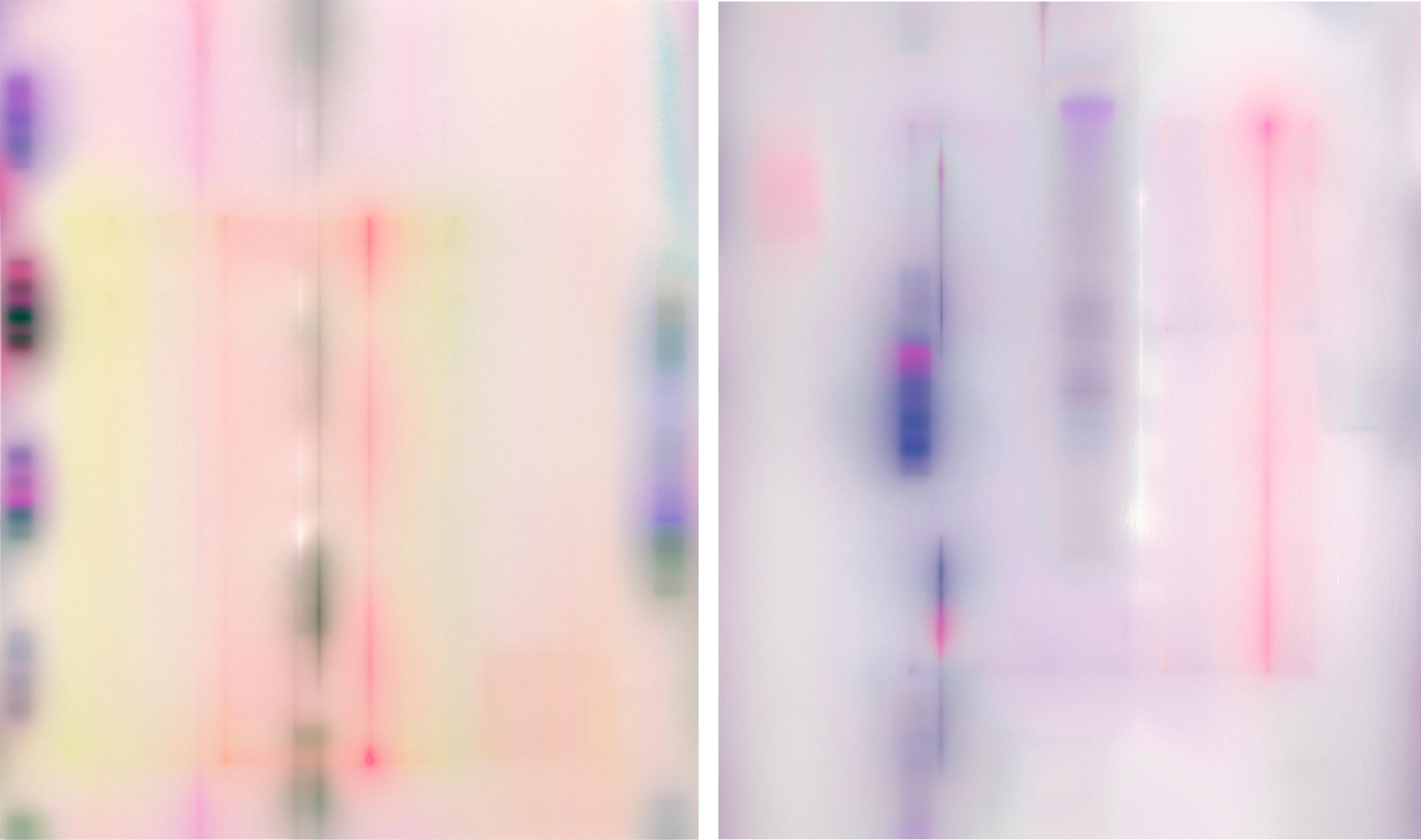 Hesper 001 and Hesper 002 Diptych, 2023 by Francisco Larios
From The Series Hesper
Acrylic, pastel chalk, airbrush, and automotive lacquer on canvas
Overall size: 100 cm H x 170 cm W
Individual Size: 100 cm H x 85 cm