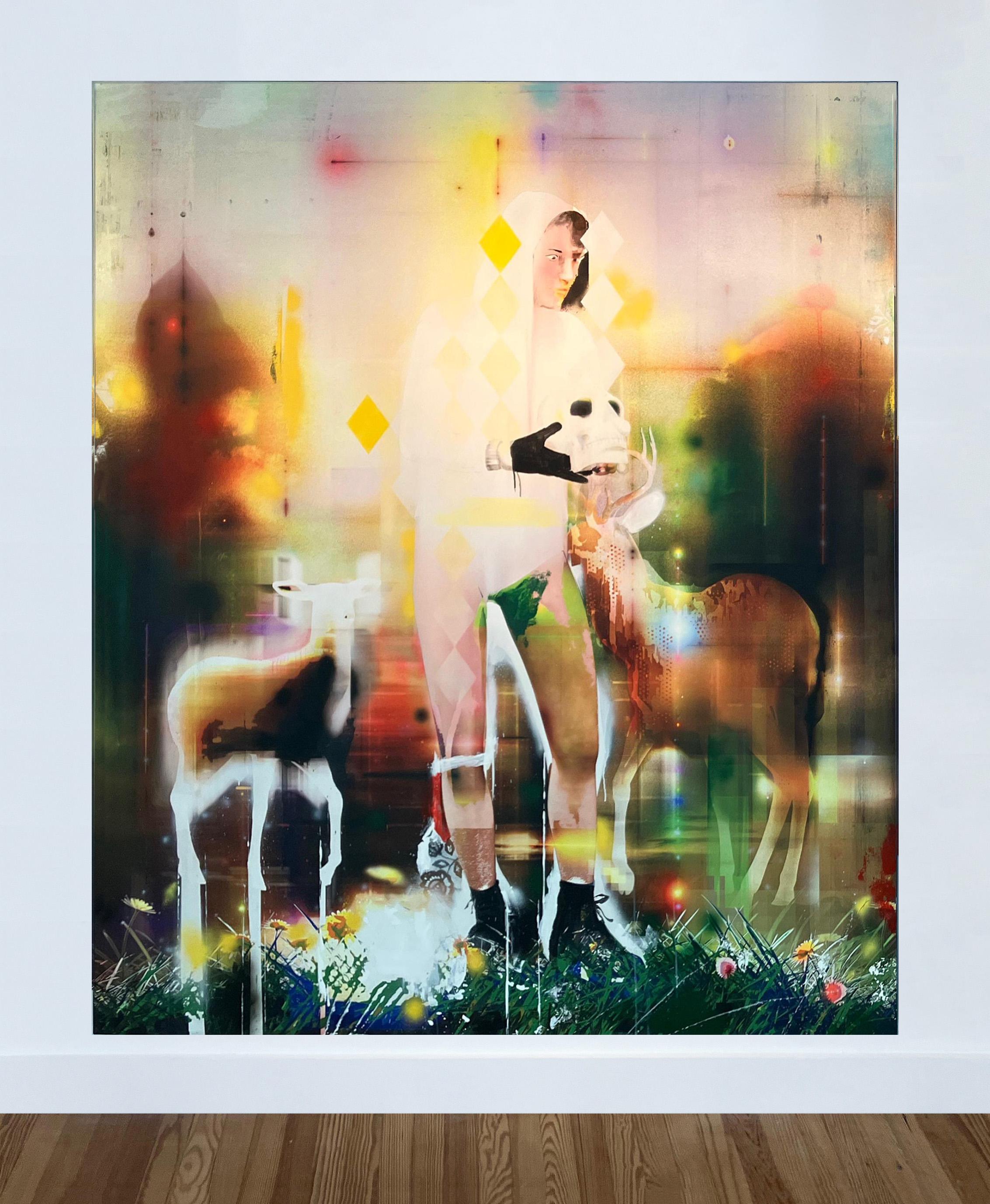 Crâne de Sisyphe. Peinture figurative. De la série Khloris. en vente 1