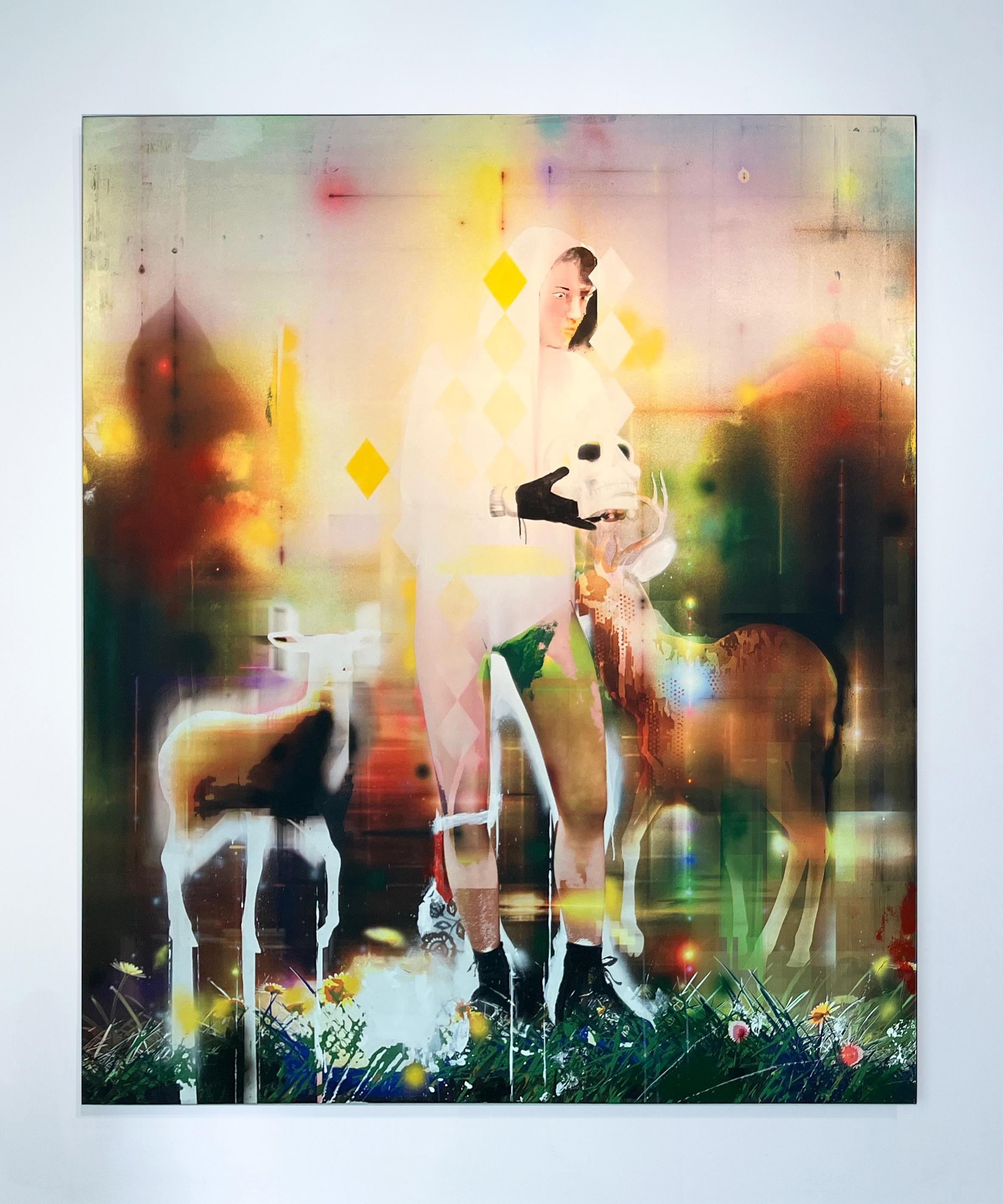 Figurative Painting Francisco Larios - Crâne de Sisyphe. Peinture figurative. De la série Khloris.