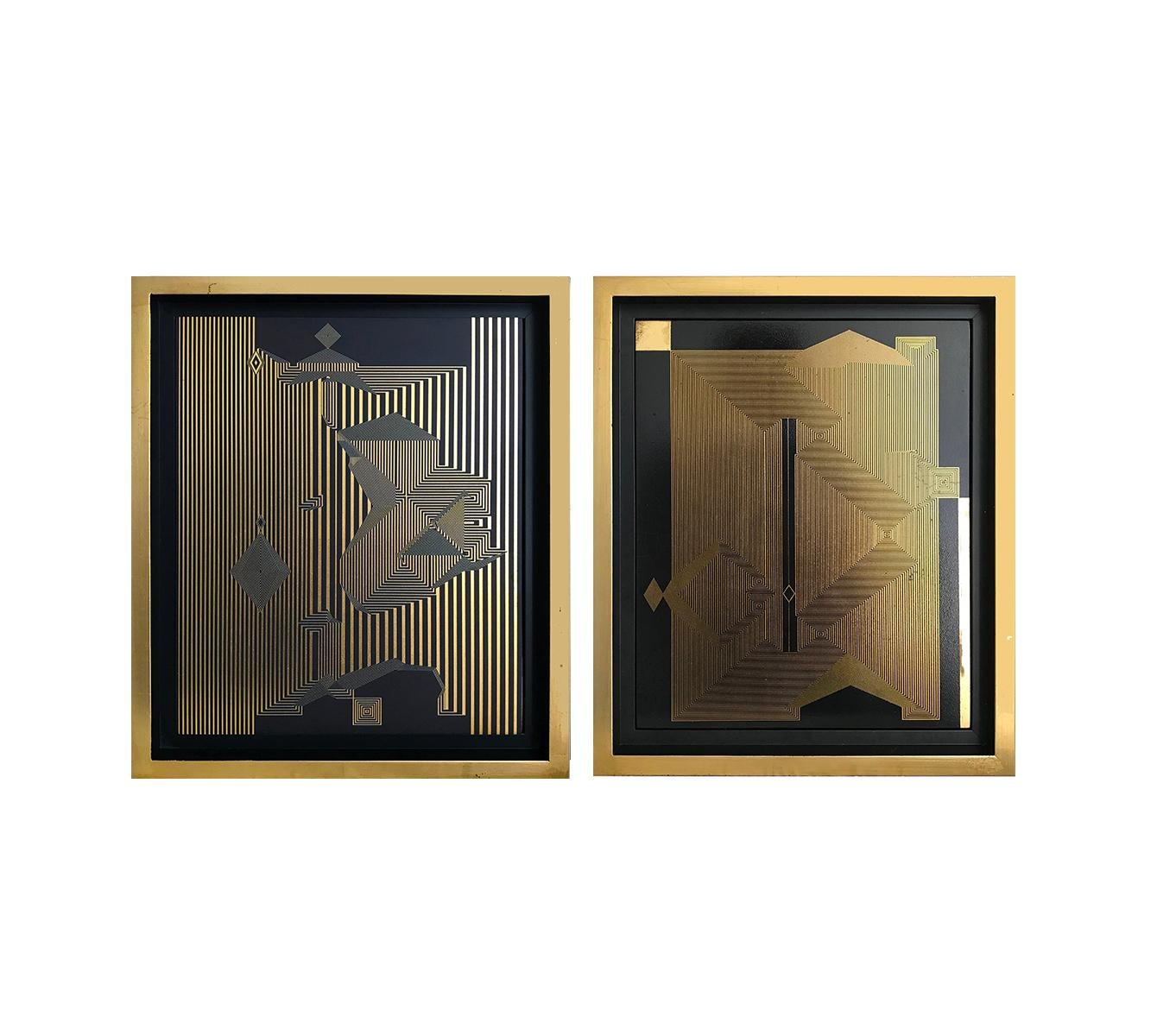 Francisco Larios Abstract Painting - Untitled 15 and Untitled 16.  From the  Mexican Ryōan-ji Series.