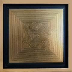 Untitled 18, Mixed Media Abstract Gold Leaf Painting 
