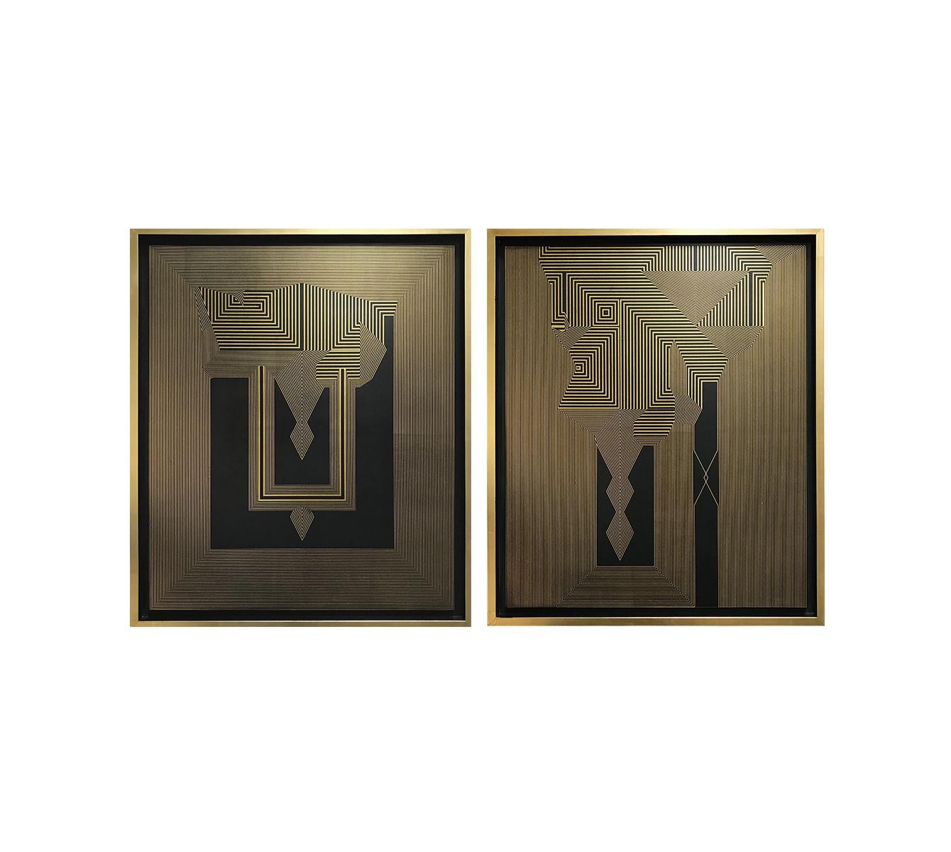 Francisco Larios Abstract Painting - Untitled 27 and Untitled 26. From the  Mexican Ryōan-ji Series.