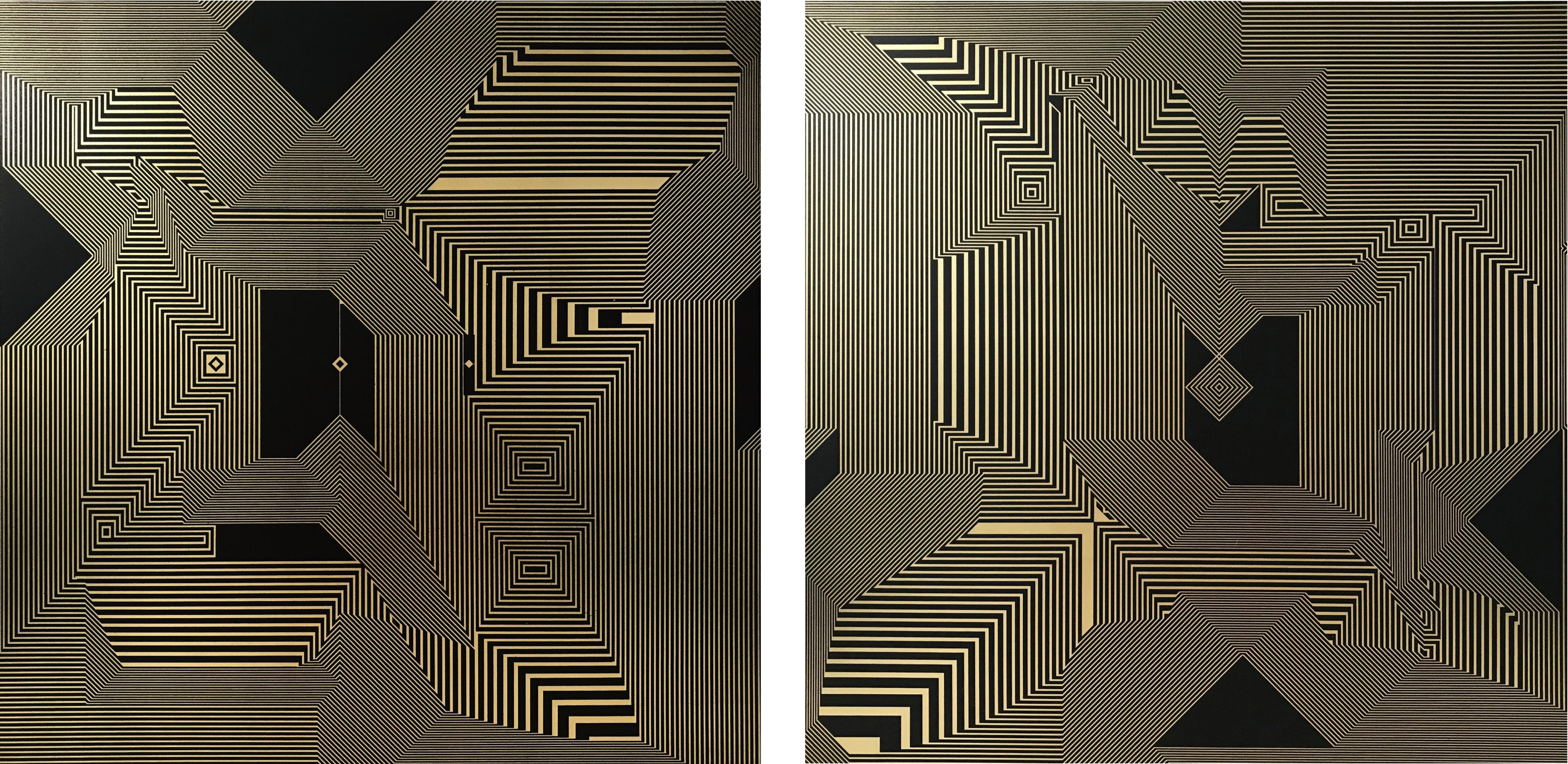 Abstract Painting de Francisco Larios - Sin título 7 y 2, Díptico. De la serie mexicana Ryōan-ji