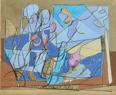 Bourrée Fantasque #12 Pastell auf Papier Mitte des 20. Jahrhunderts Modern wie auf Étoile gesehen