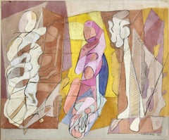Bourrée Fantasque #14 Pastell auf Papier Mitte des 20. Jahrhunderts Modern wie auf Étoile gesehen