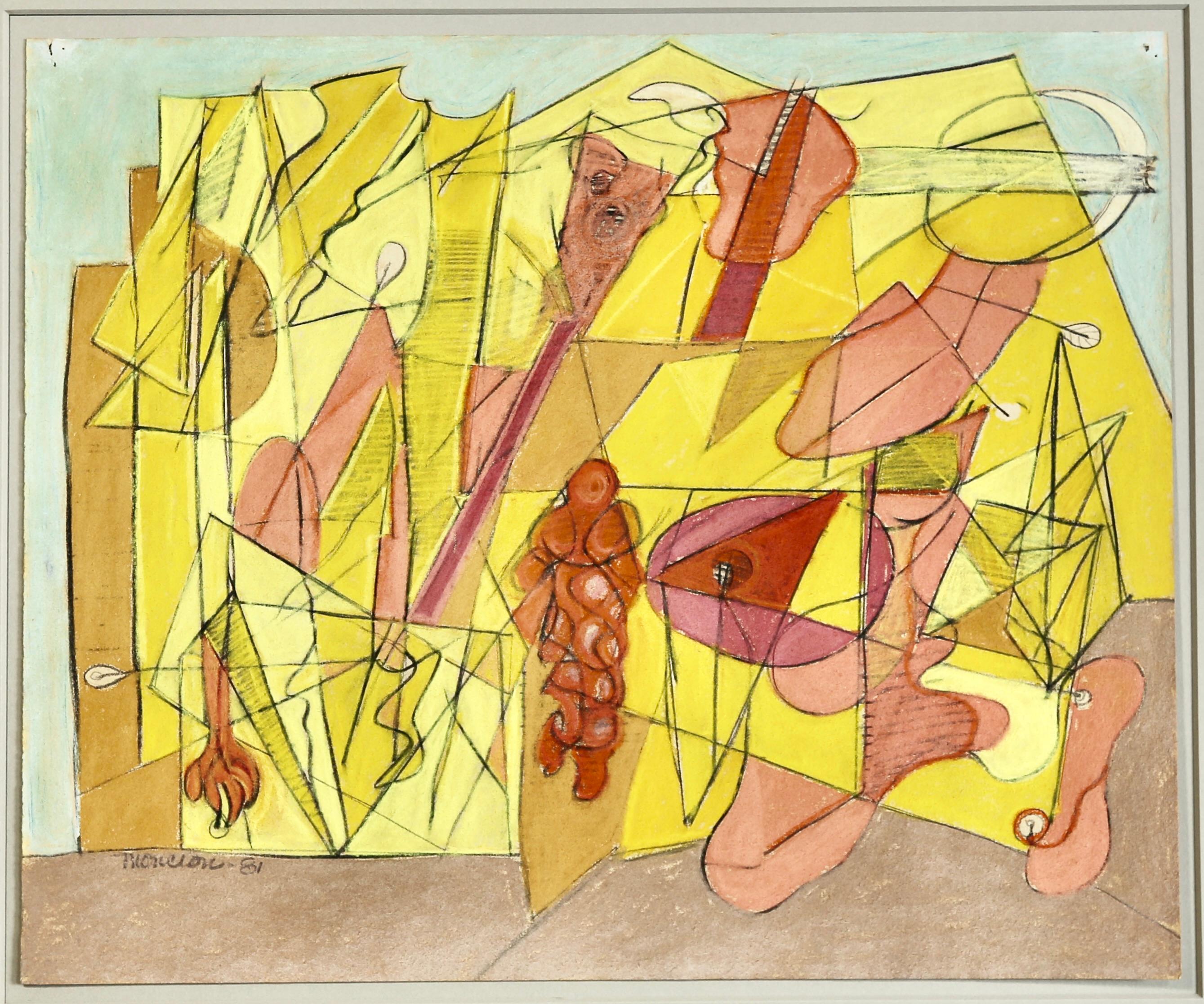 Bourrée Fantasque #2 Pastel on Paper Mid 20th Century Modern as seen on 'Étoile' - Art by Francisco Moncion