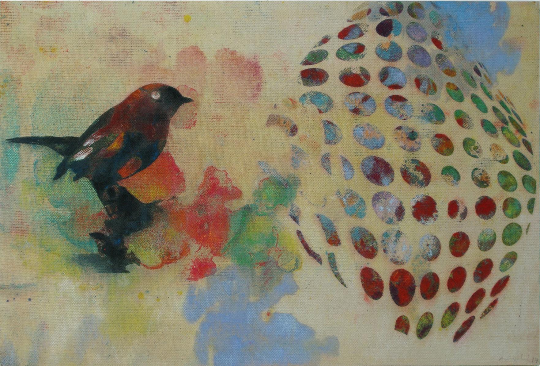 Vögel 023 – Zeitgenössisch, abstrakt, expressionistisch, modern, Straßenkunst, Surrealistisch