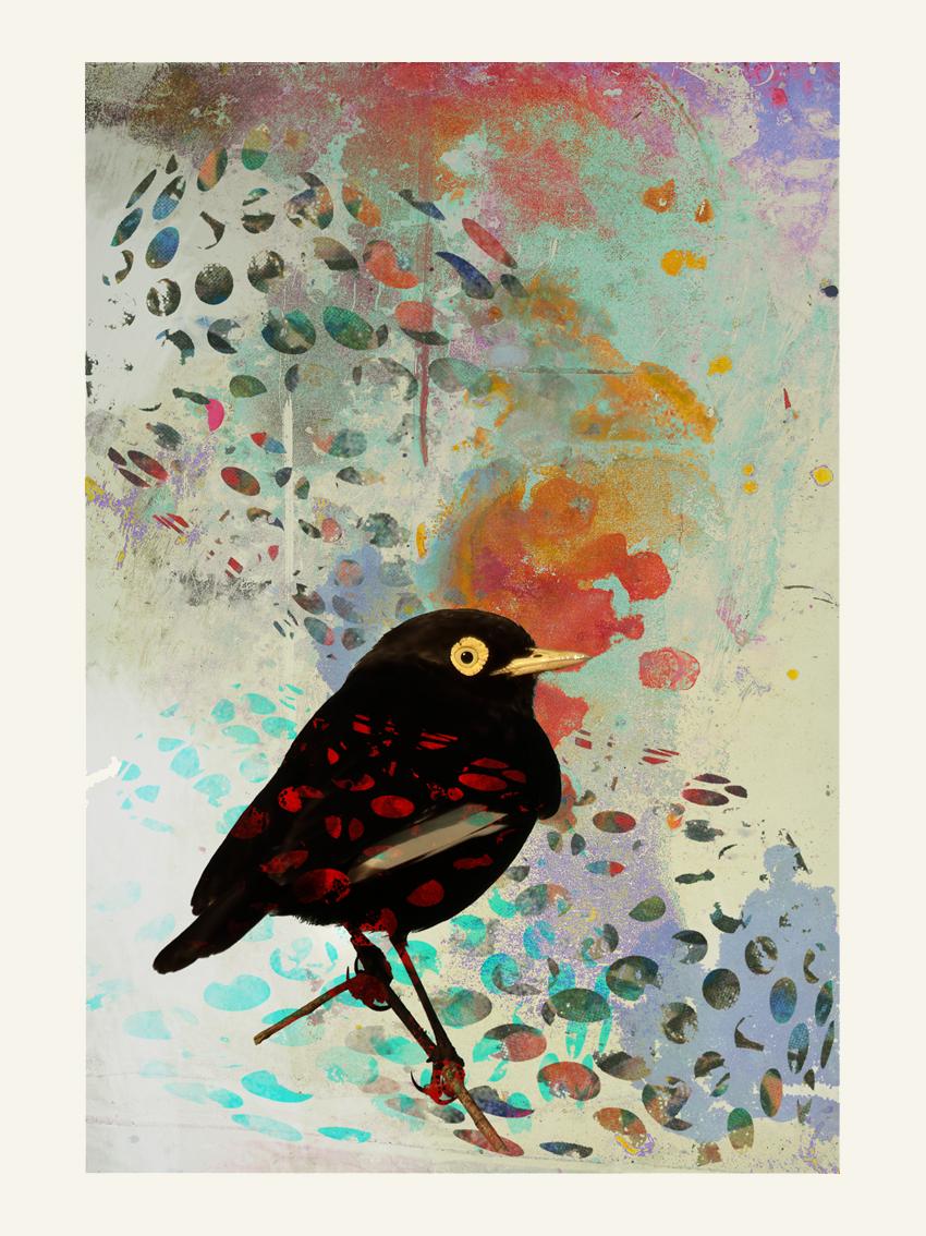 Vögel 004 – Zeitgenössisch, abstrakt, modern, Pop-Art, Surrealistisch, Landschaft