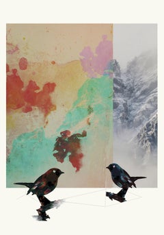 Oiseaux 1 - Contemporain, abstrait, gestuel, art urbain, pop, moderne, géométrique