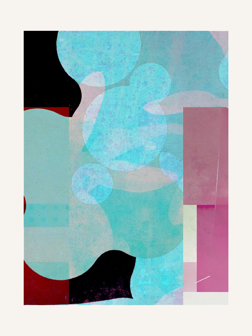 Francisco Nicolás Abstract Print - Blue & pink - Contemporary, Abstract, Expressionism, Modern, Pop art, Geometric