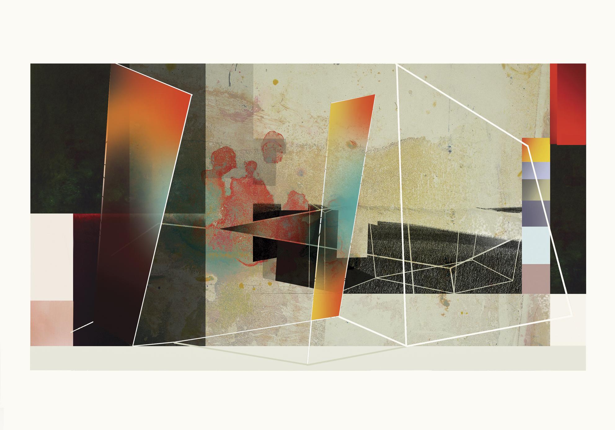 Francisco Nicolás Abstract Print - Casa 2 - Contemporary, Abstract, Pop art, Surrealist, geometric, landscape 