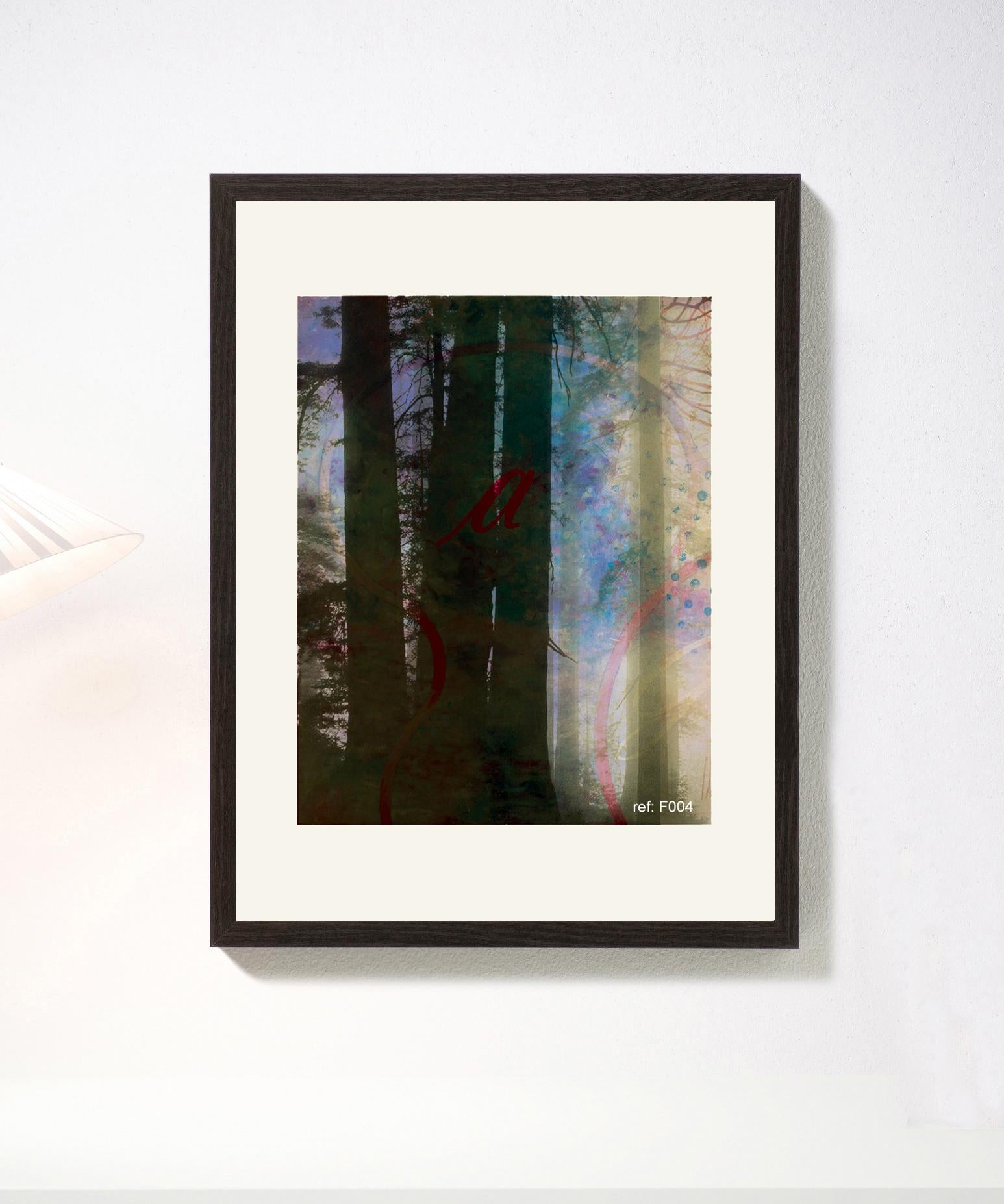 Forest XXIII – Zeitgenössische, abstrakte, moderne, Pop-Art, Surrealistische Landschaft – Print von Francisco Nicolás