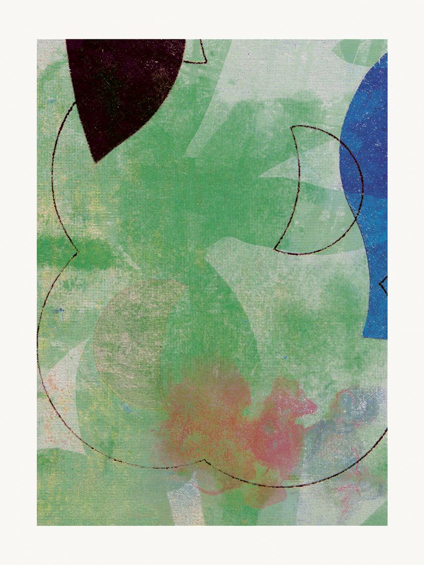 Green flower - Contemporary, Abstract, Expressionism, Modern, Pop art, Geometric - Mixed Media Art by Francisco Nicolás