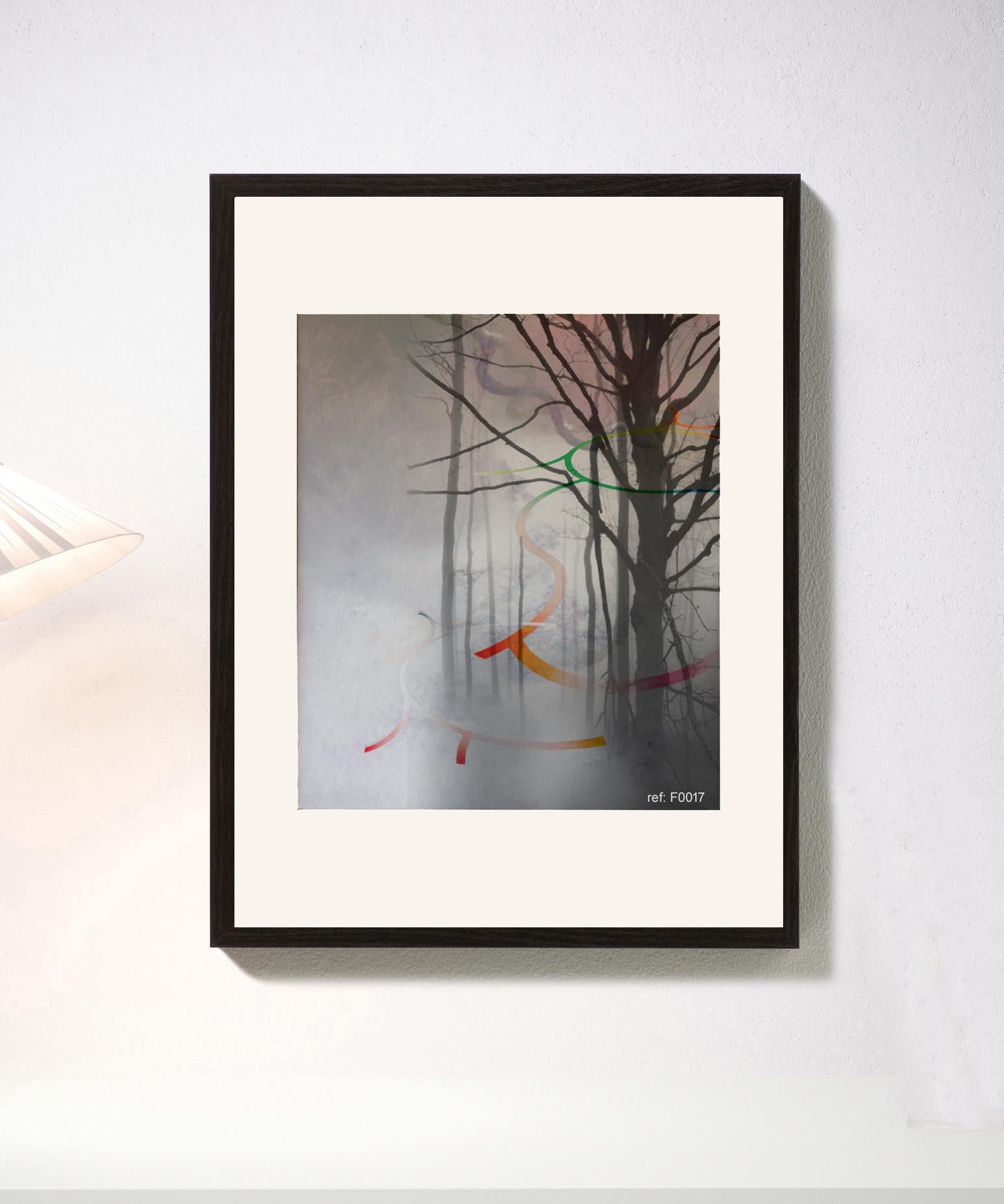 Forêt grise - Contemporain, abstrait, moderne, Pop art, surréaliste, paysage - Print de Francisco Nicolás