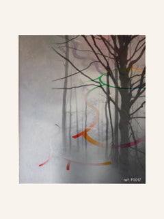 Grey Forest - Contemporary, Abstract, Modern, Pop art, Surrealist, Landscape