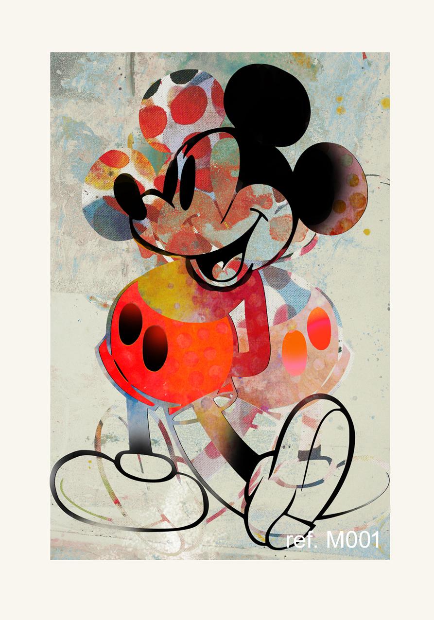 M002-Figurative, Street Art, Moderne, Pop Art, Zeitgenössische, Abstrakte Mickey Mous