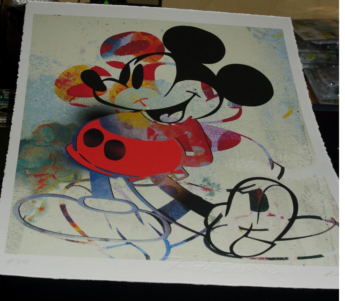 M016-Figurative, Pop art. Street art, Modern, Contemporary, Abstract Mickey Mous - Print by Francisco Nicolás