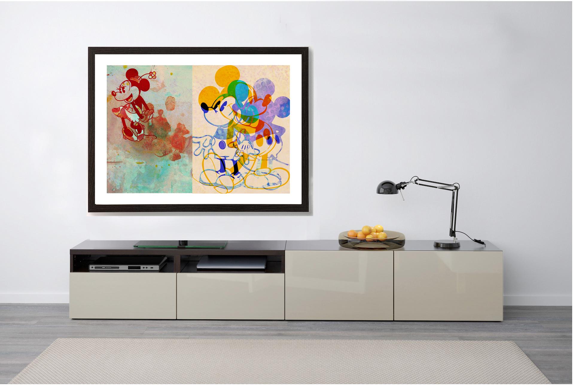 M016-Figurative, Street art, Pop art, Modern, Contemporary, Abstract Mickey Mous - Pop Art Print by Francisco Nicolás