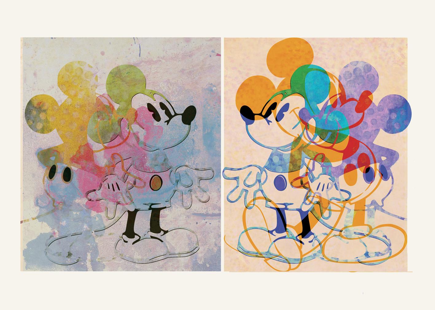 M016-Figurative, Street Art, Pop Art, Moderne, Zeitgenössische, Abstrakte Mickey Mous