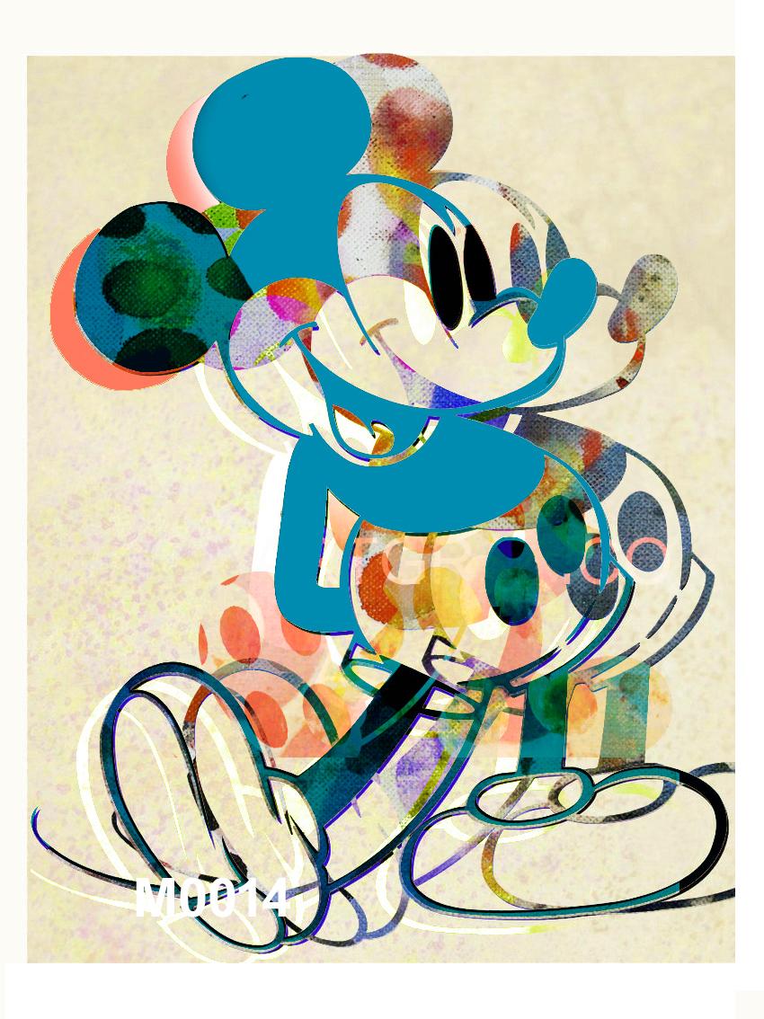 Figurative Print Francisco Nicolás - M019-Figuratif, Pop art. Street art, Modern, Contemporary, Abstract Mickey Mous