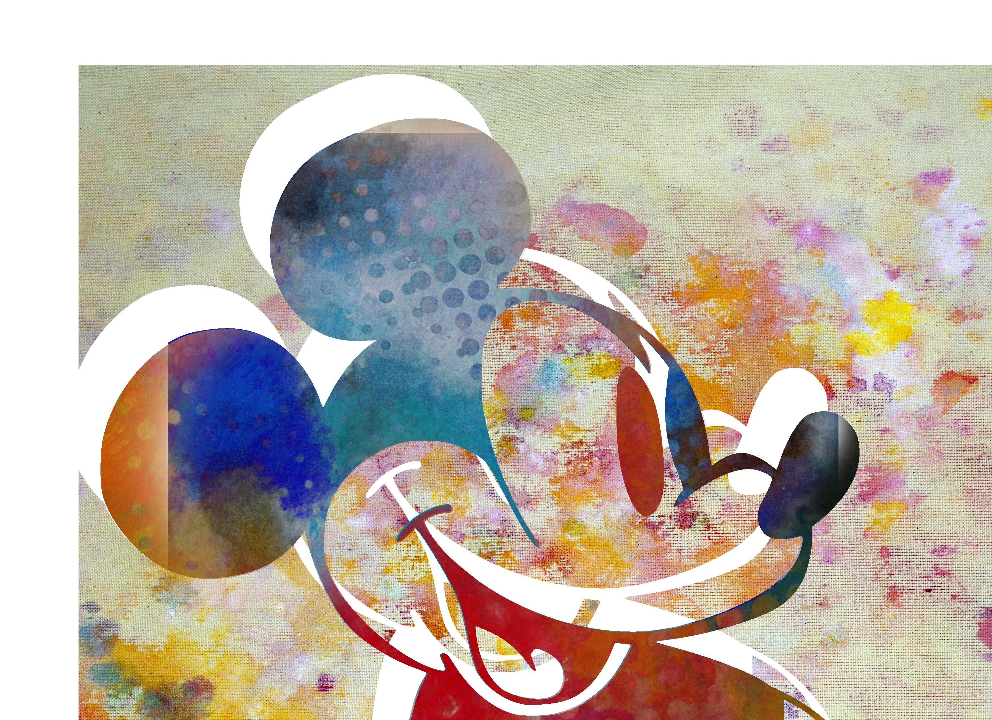 M112-Figurative, Street art, Pop art, Modern, Contemporary Abstract Mickey Mouse - Pop Art Print by Francisco Nicolás