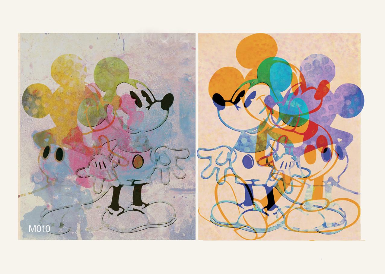 M17-Figurative, Street Art, Pop Art, Moderne, Zeitgenössisches, Abstraktes Mickey Mouse