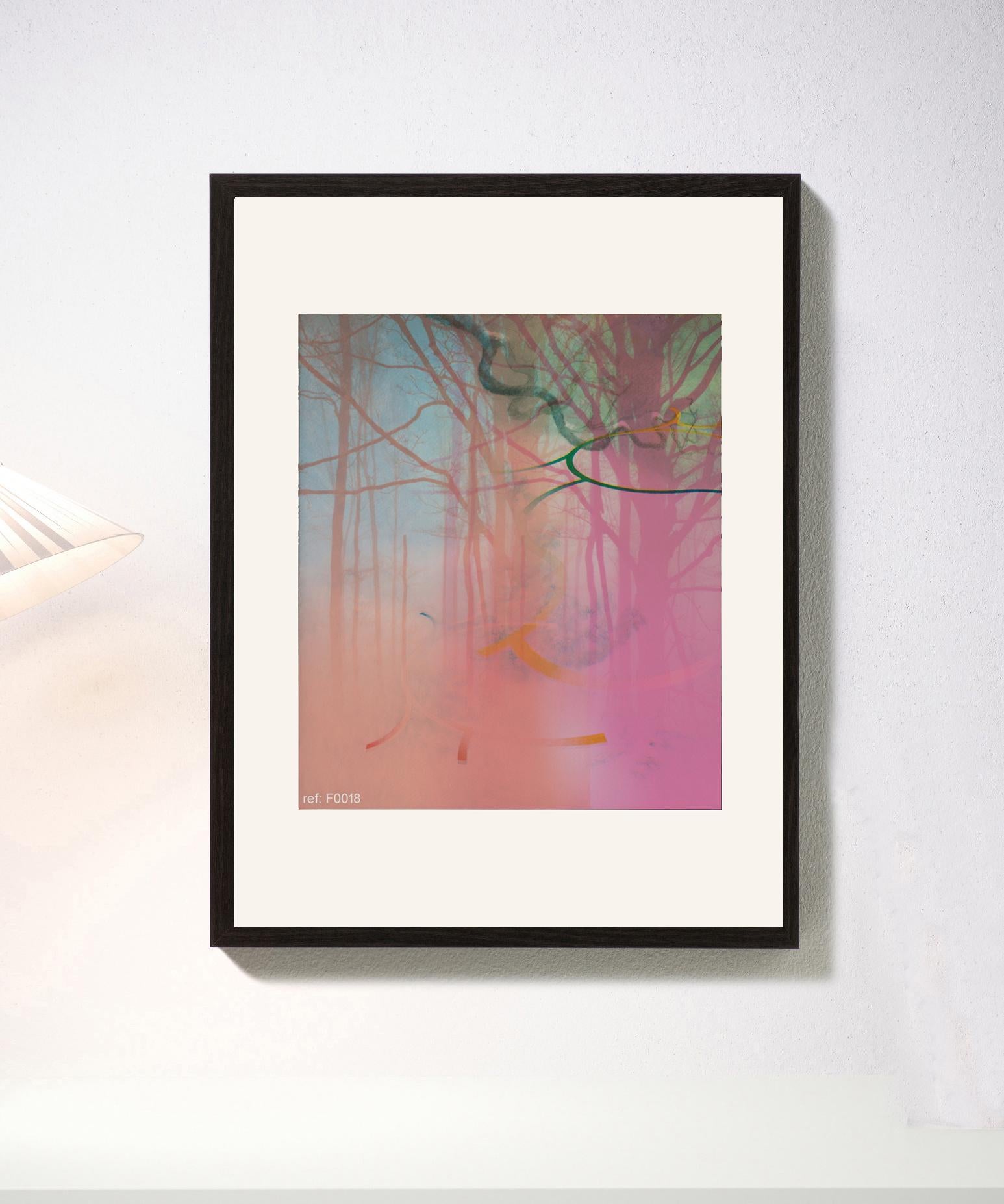 Forest rose - Contemporain, abstrait, moderne, Pop art, surréaliste, paysage - Print de Francisco Nicolás