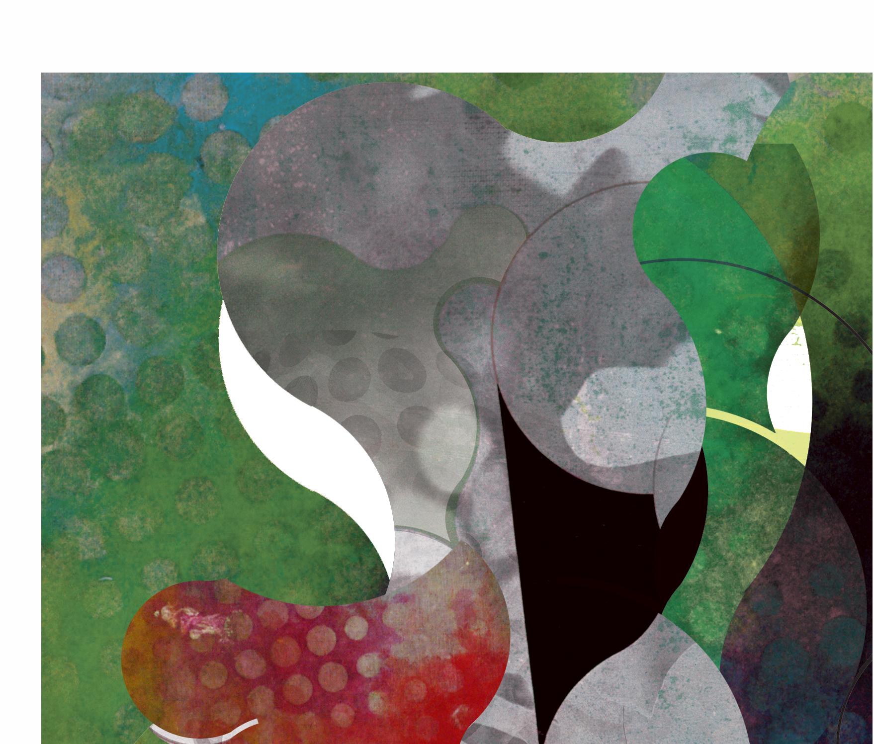ST0045-Zeitgenössische, abstrakte, gestische, Straßenkunst, Pop-Art, Moderne, Geometrische Kunst (Grau), Abstract Print, von Francisco Nicolás