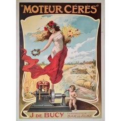 Circa 1900 original advertising poster for Moteur Cérès by Tamagno
