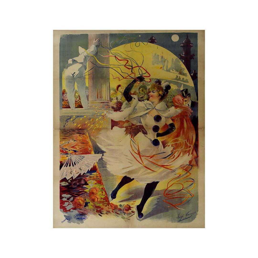 Circa 1900 poster for the Bal de l'Opéra de Paris by Tamagno - Belle Époque For Sale 2