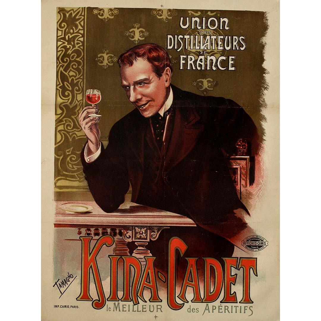 Affiche publicitaire originale de Tamagno datant d'environ 1900 - Apéritif Kina Cadet - Print de Francisco Nicolas Tamagno