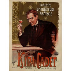Cartel publicitario original de hacia 1900 de Tamagno - Aperitivo Kina Cadet