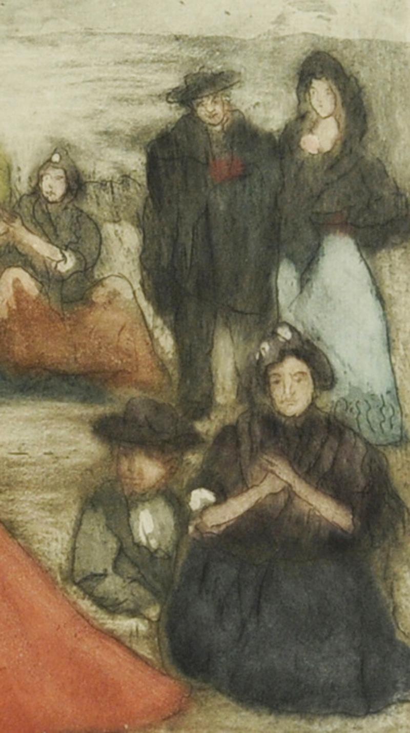 Sevillanas - Beige Figurative Print by Francisco 