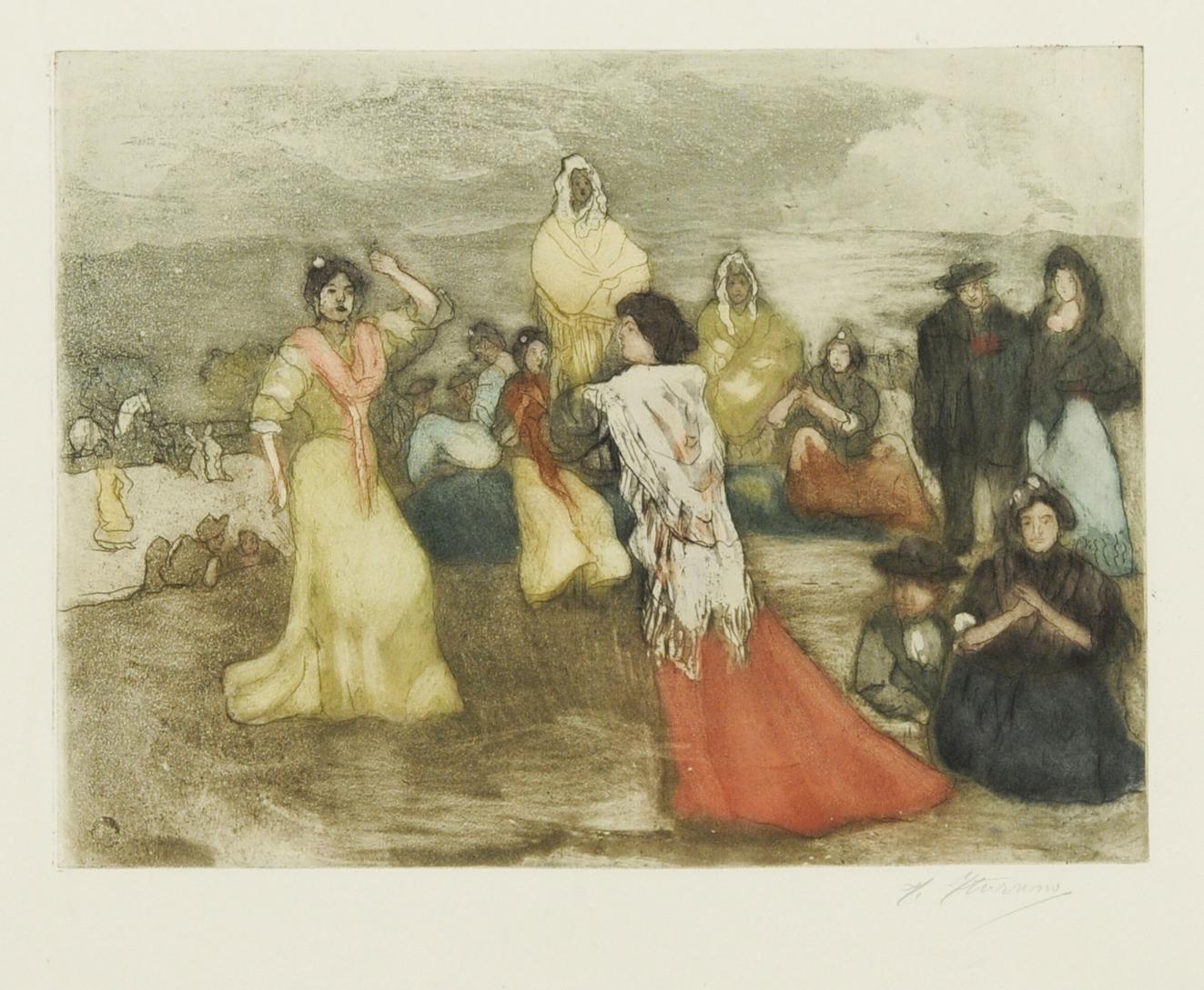 Francisco "Paco" Gonzales de Iturrino Figurative Print - Sevillanas