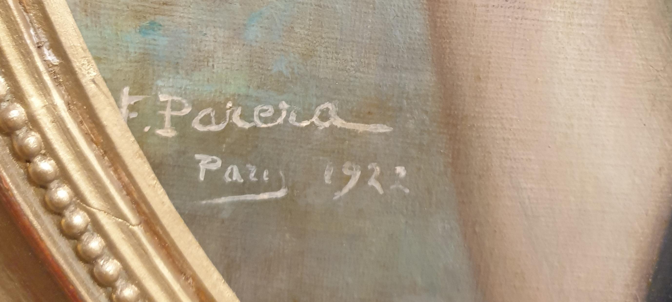 PARERA Retrato abanico mujer elegante española Belle Epoque XX en venta 2