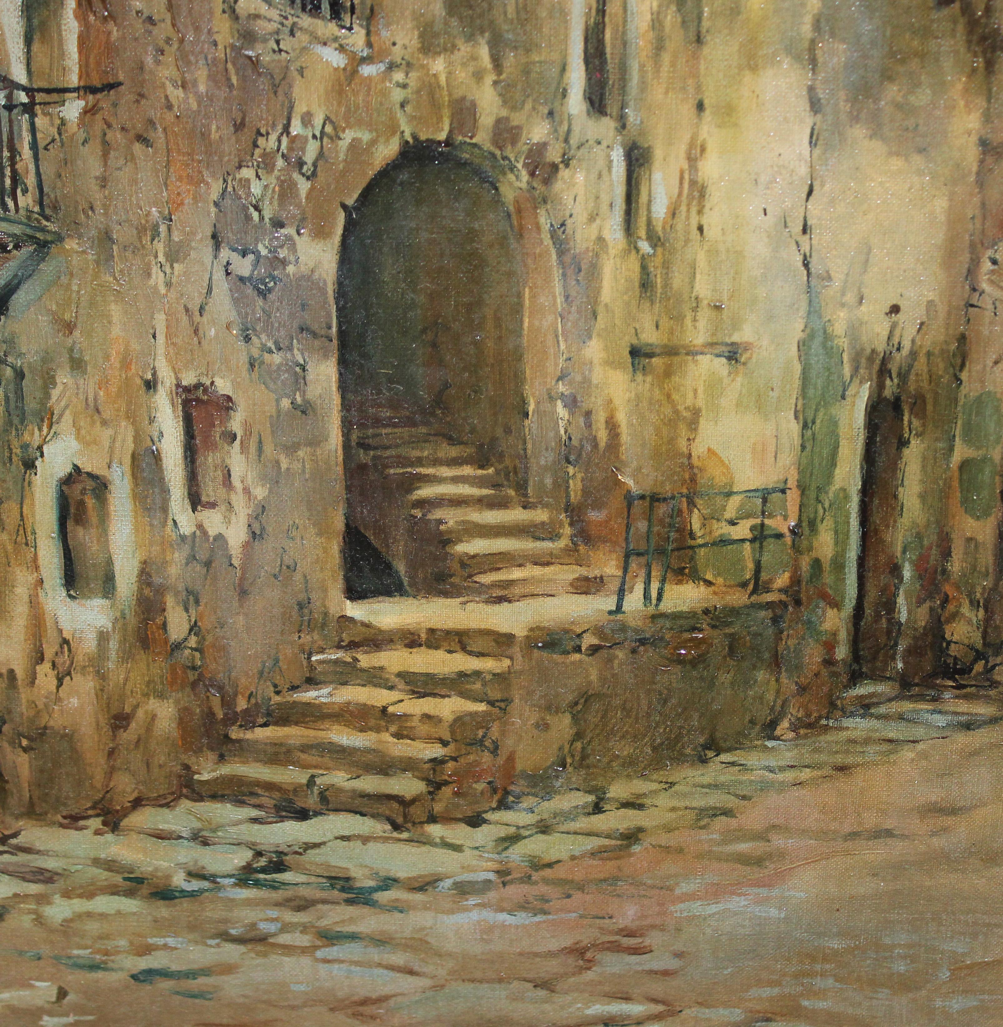 Óleo sobre tela - Pueblo rural For Sale 1