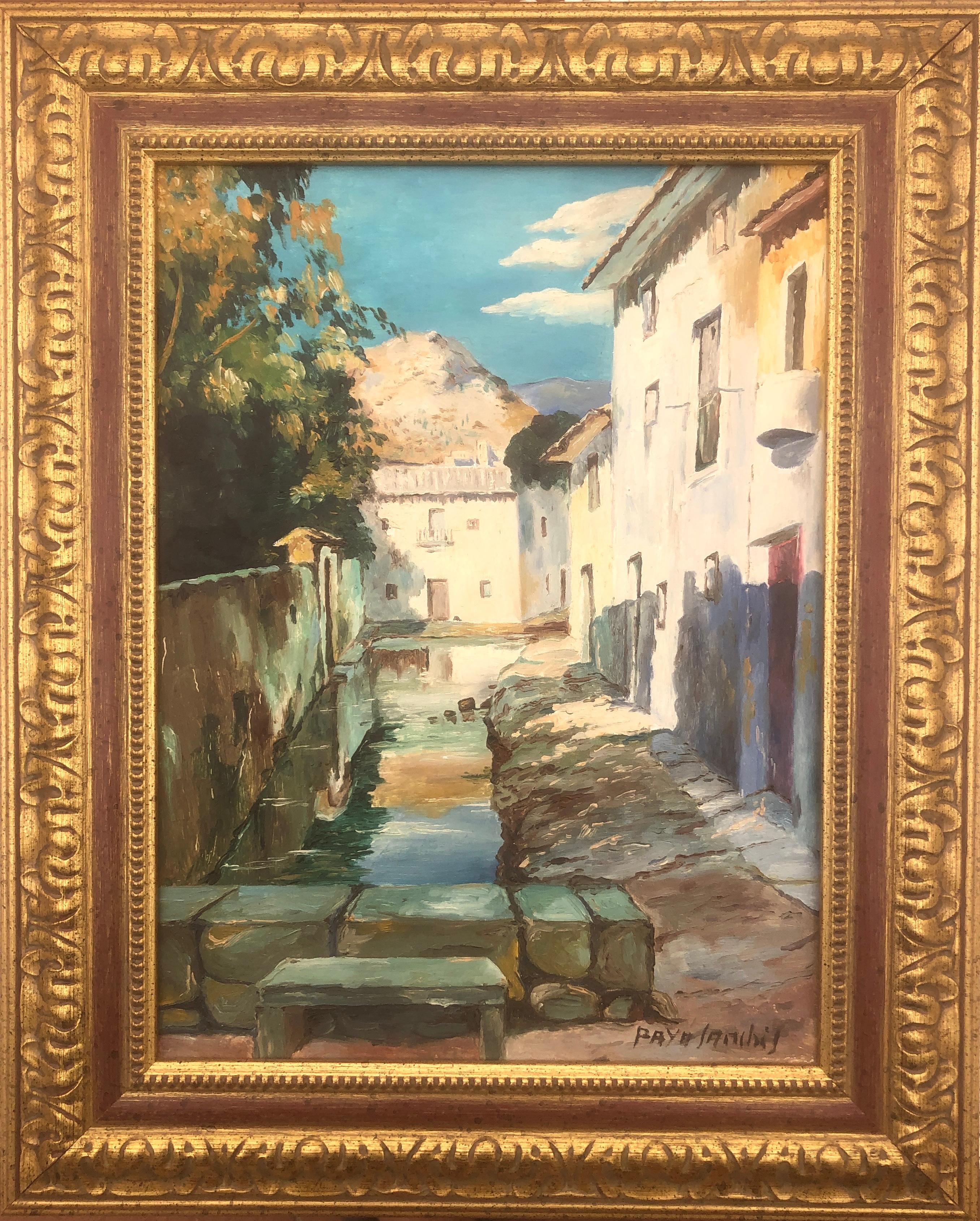 Paesaggio di Valencia olio su tela Spagna - Painting di Francisco Paya Sanchis