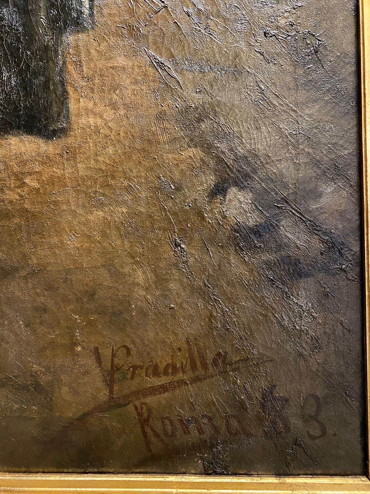 Grande olio su tela di Francisco Pradilla Ortiz.
Certificato da Wilfredo Rincón .
227 e 118 cm senza cornice.
