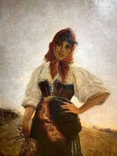 Antique 19 century Roman girl.