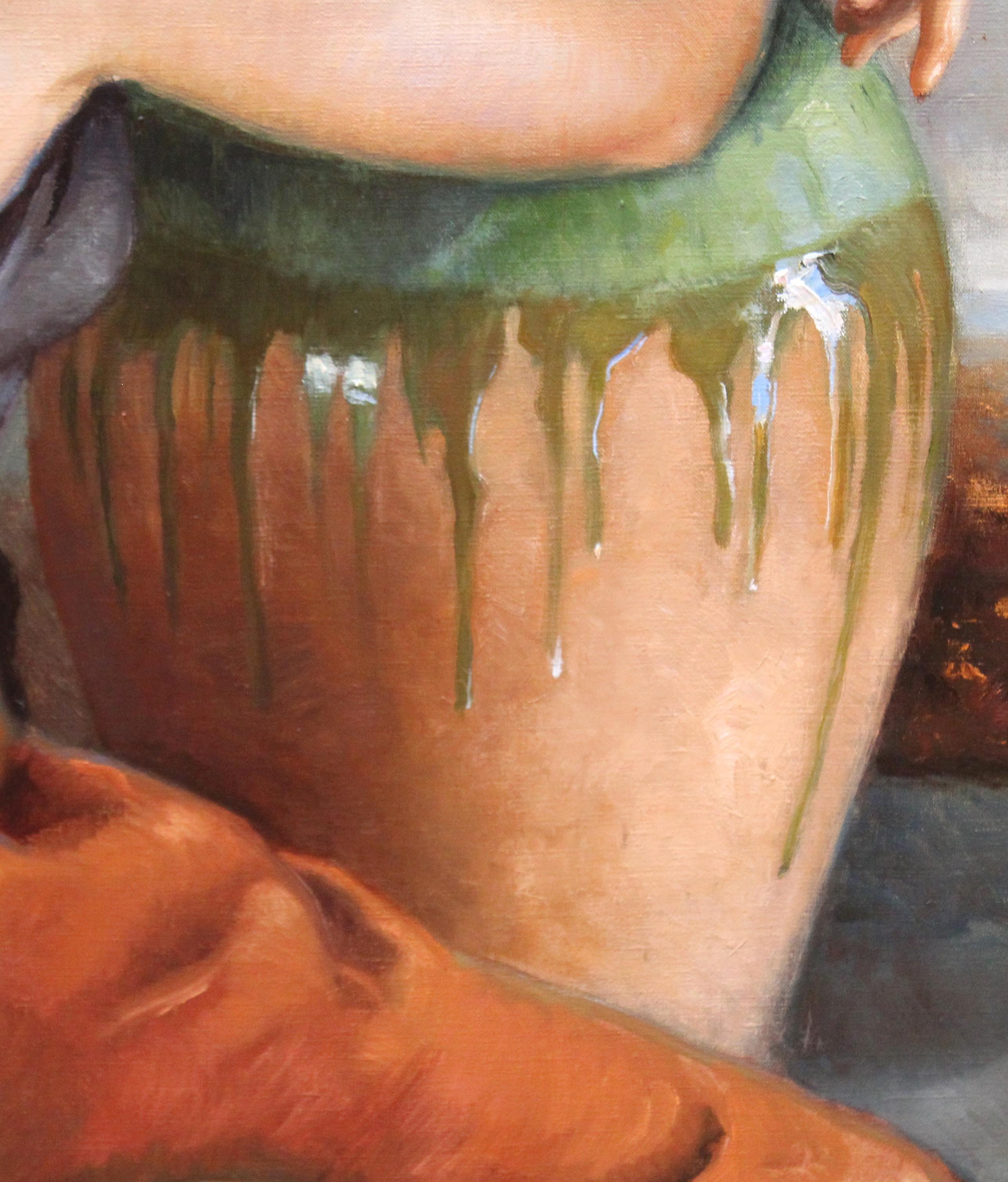 Joven cantarera - Óleo sobre tela - Año 1979 For Sale 1