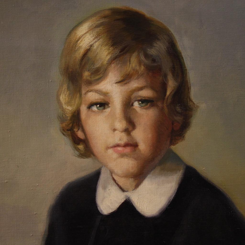 20. Jahrhundert Öl auf Leinwand Spanisch Signiert Ribera Familie Porträt Gemälde, 1972 im Angebot 11