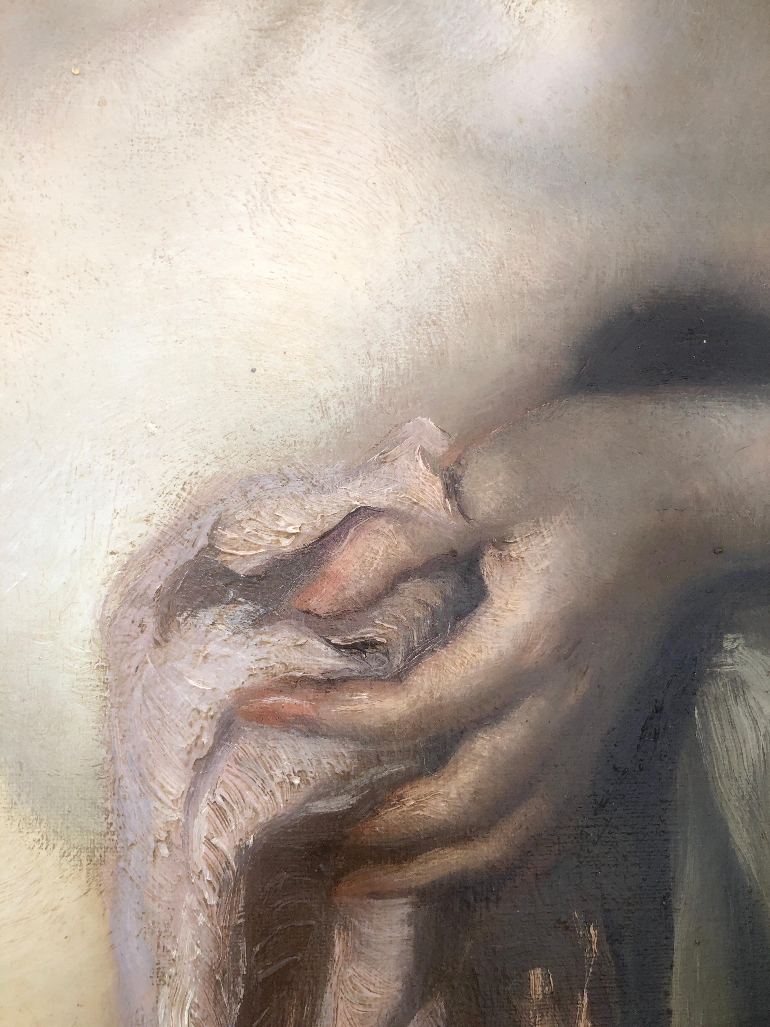 Pittura originale ad olio su tela di una donna nuda 1