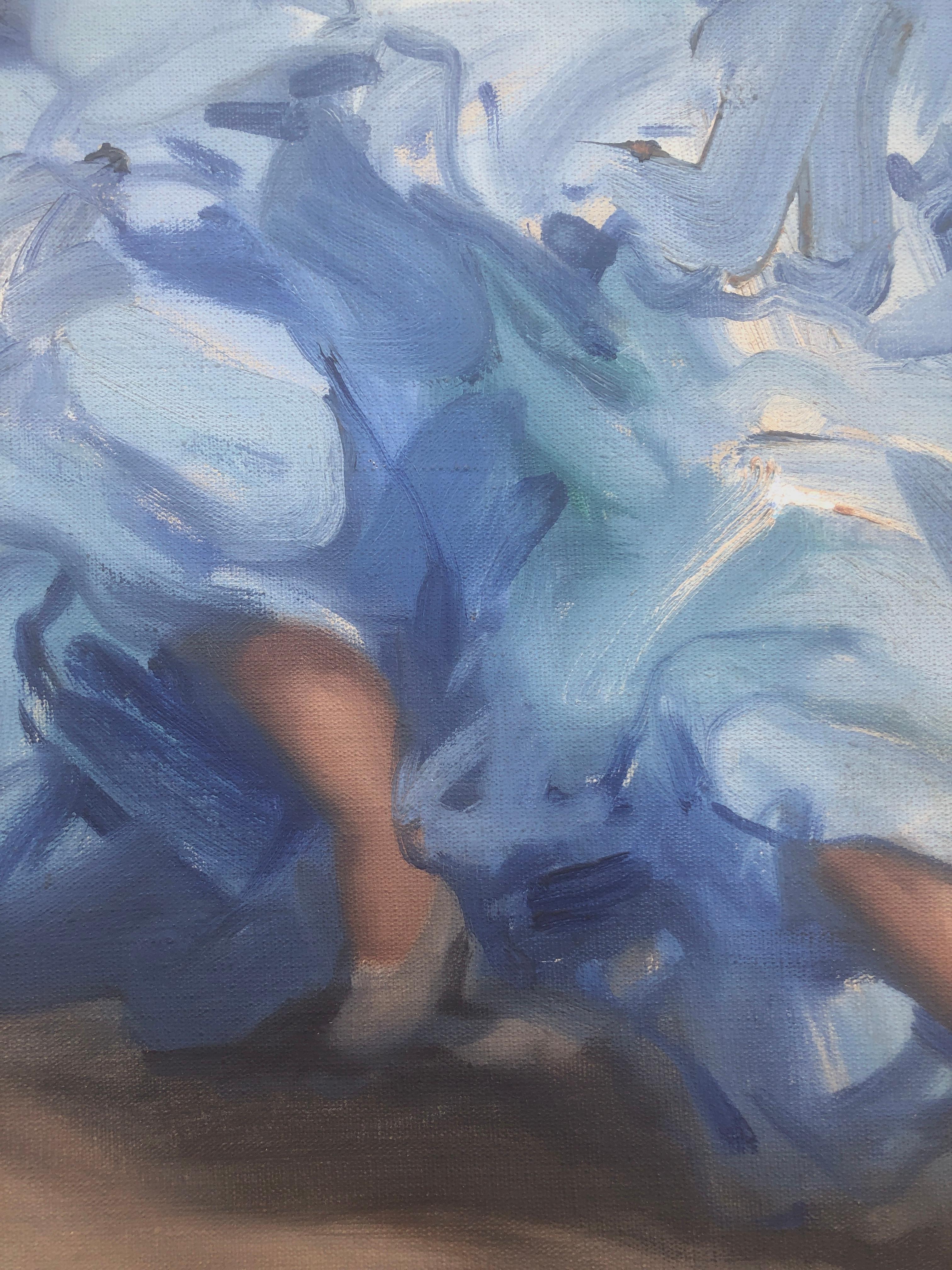 Danza flamenca olio su tela Spagna - Figurative Painting Grigio di Francisco Rodriguez Sanchez Clement