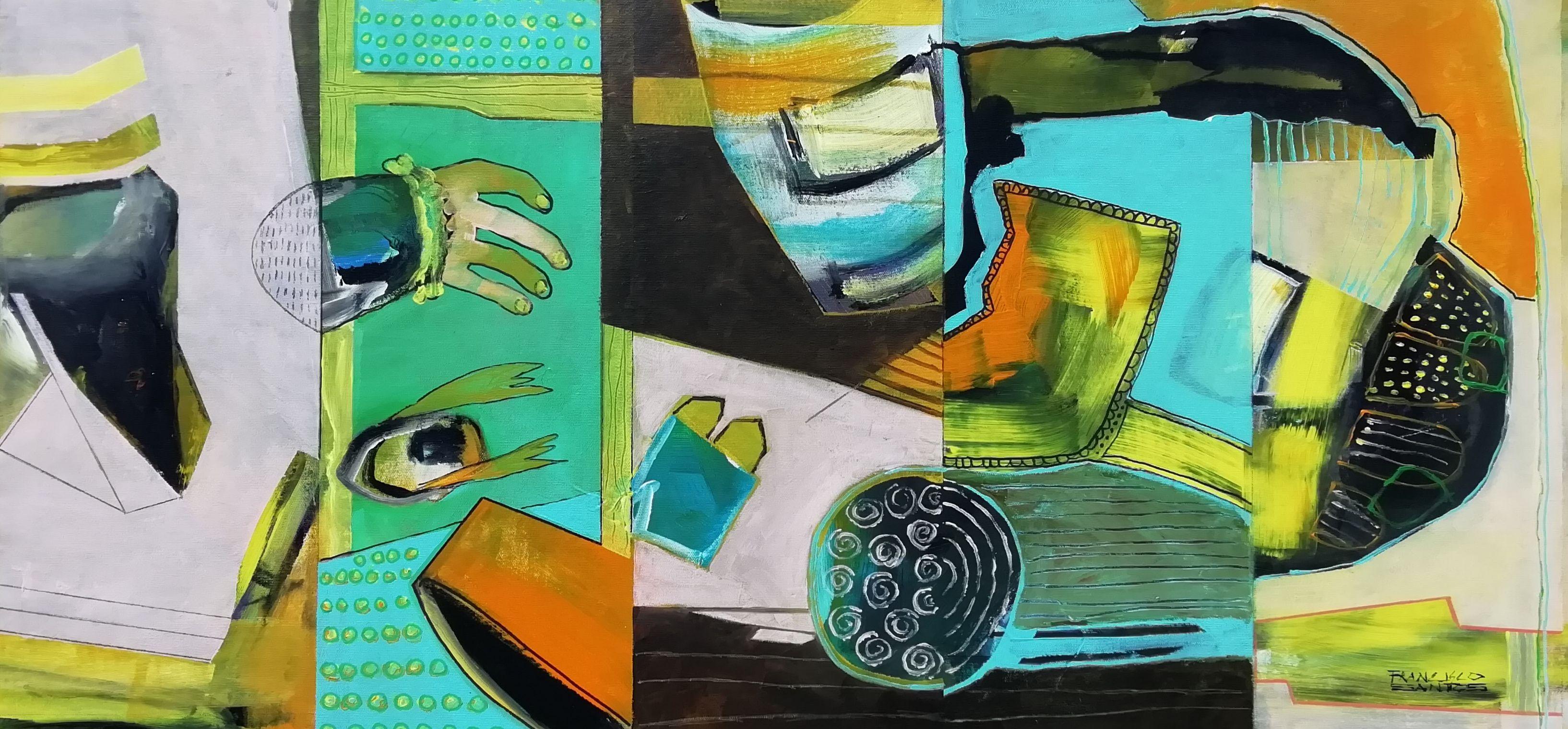 Abstract Painting de Francisco Santos - Fragmentos abstractos 04, Pintura, Acrílico sobre lienzo