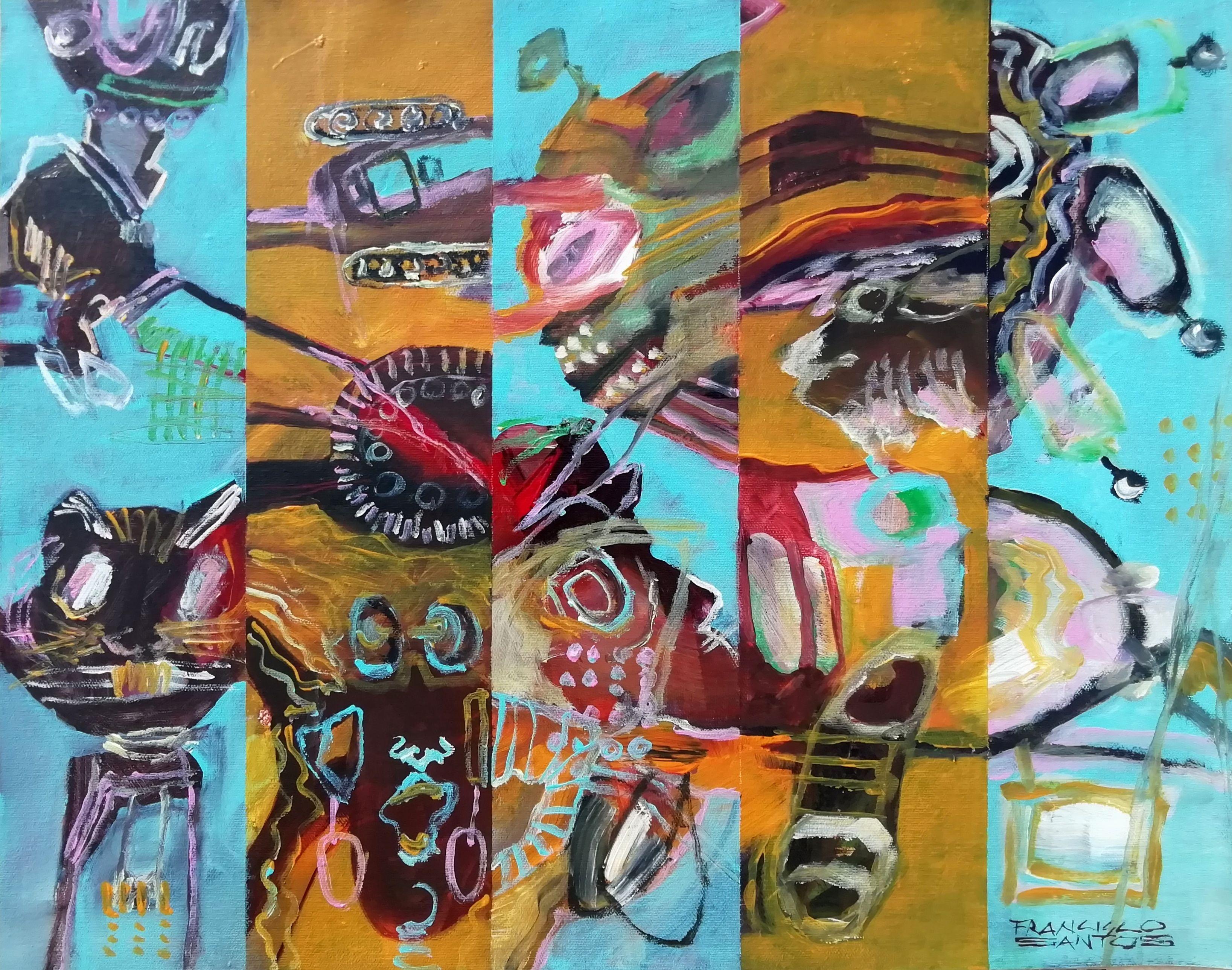 Fragments abstraits 1, Peinture, Acrylique sur toile