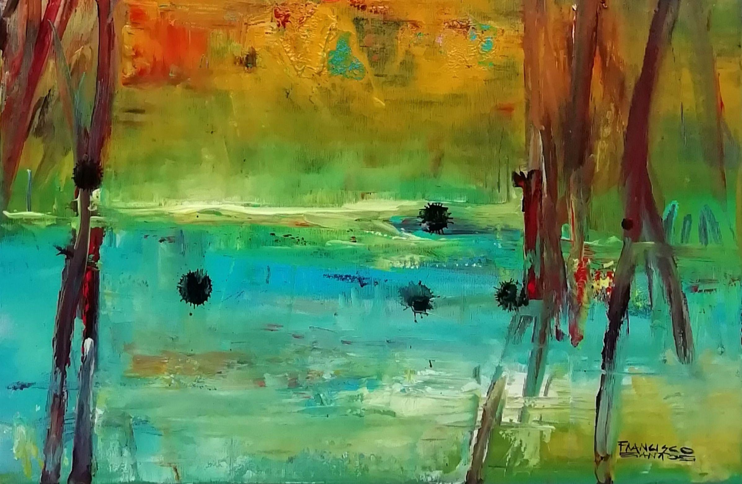 Abstract landscape 3, Painting, Acrylic on Canvas For Sale 1
