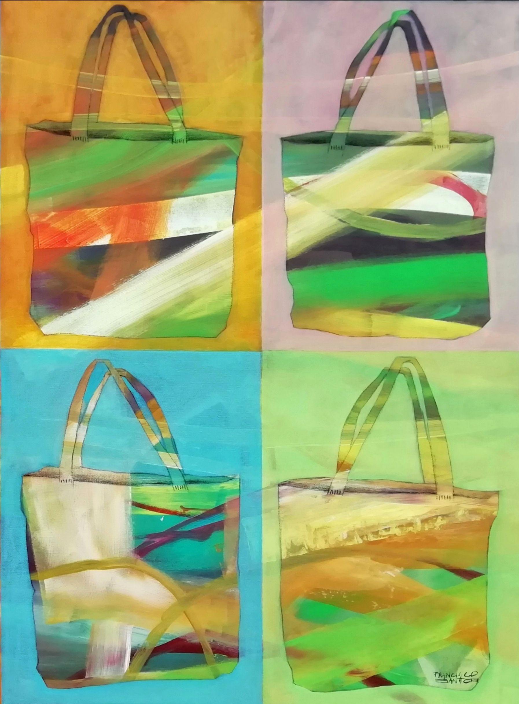 Belle borse, Pittura, Acrilico su tela - Painting Pop Art di Francisco Santos
