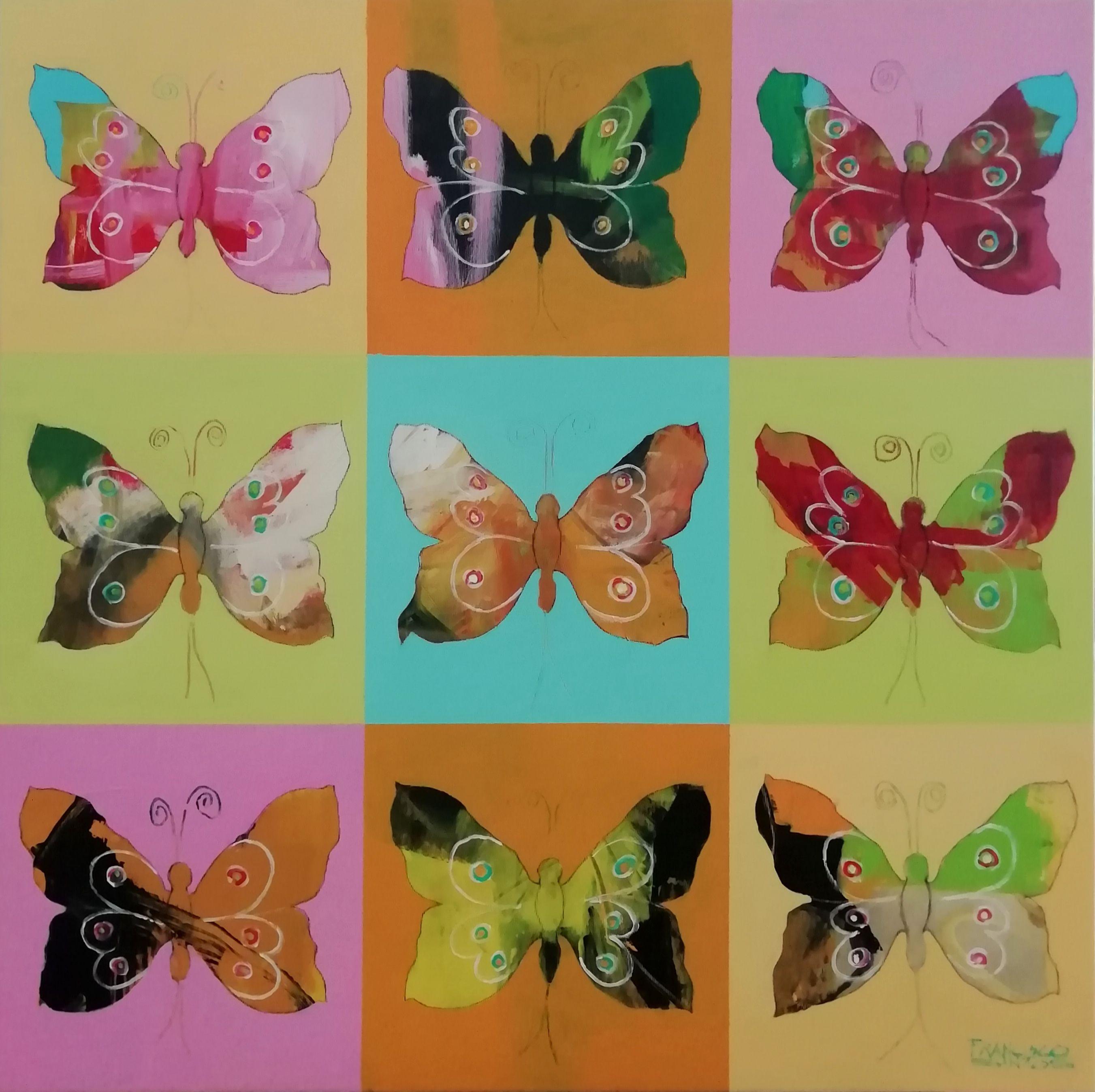 Peinture - Papillon 1, acrylique sur toile - Painting de Francisco Santos