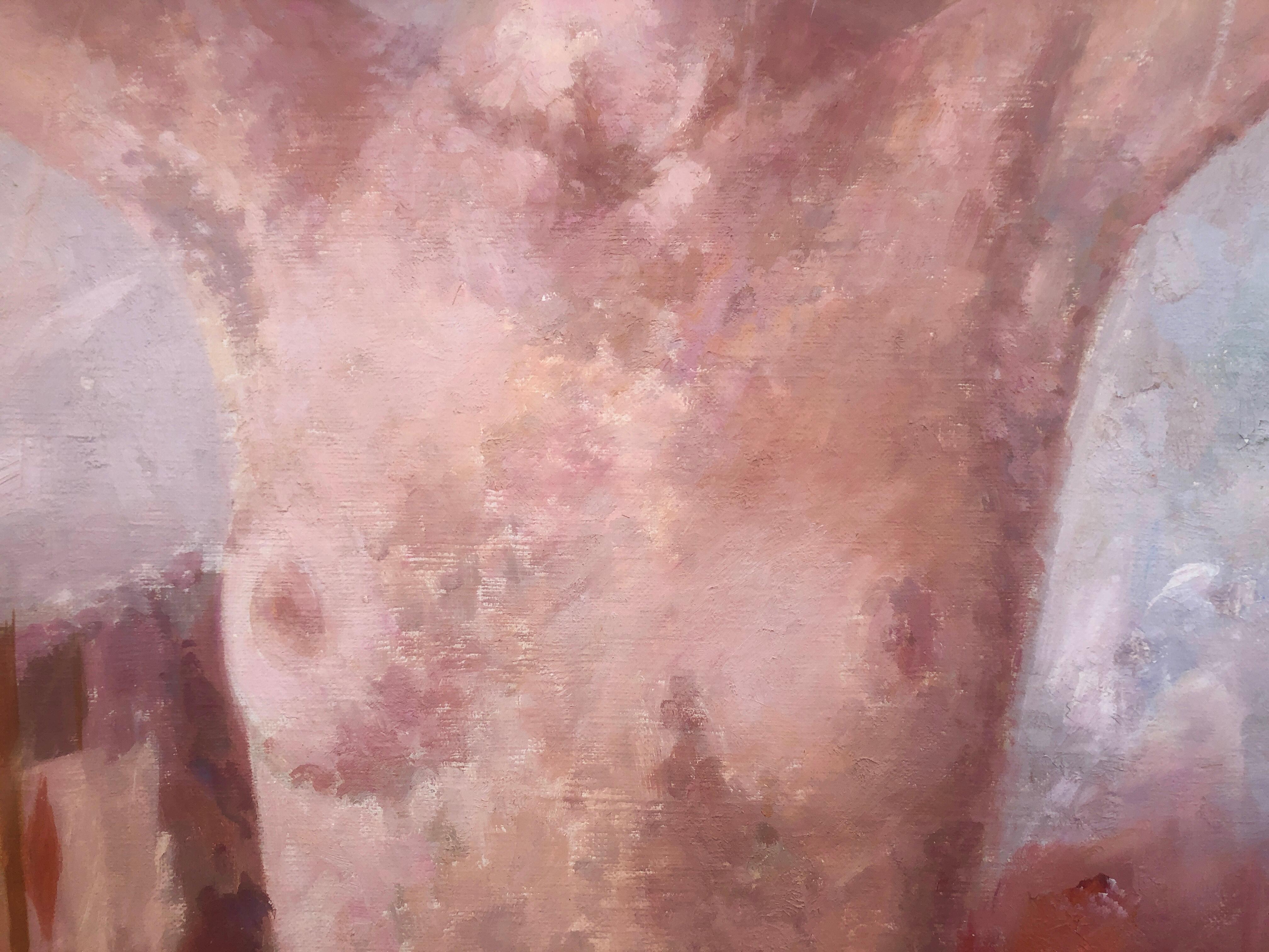 Through the looking glass oil on canvas painting nude woman - Modern Painting by Francisco Sillué